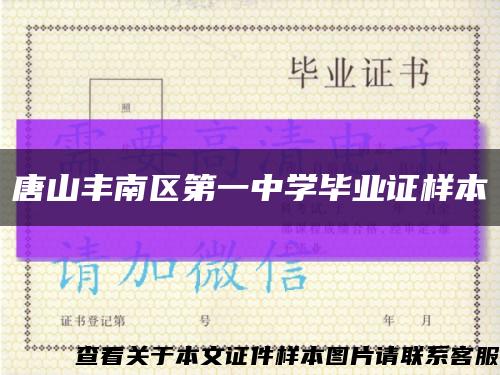 唐山丰南区第一中学毕业证样本缩略图