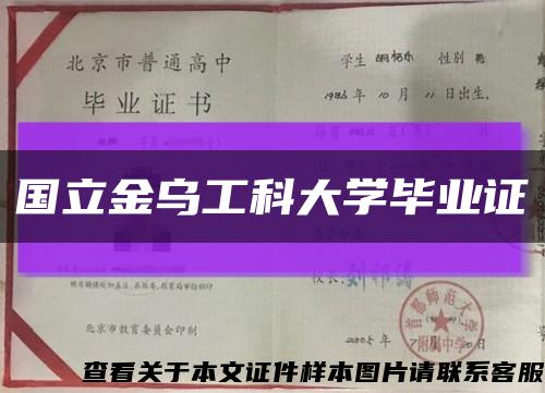 国立金乌工科大学毕业证缩略图