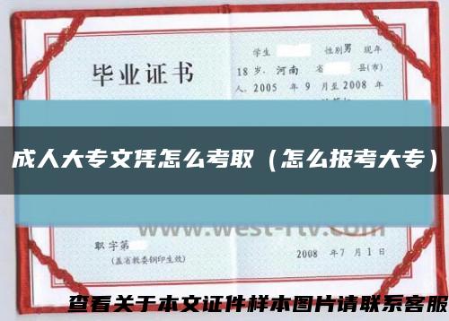 成人大专文凭怎么考取（怎么报考大专）缩略图