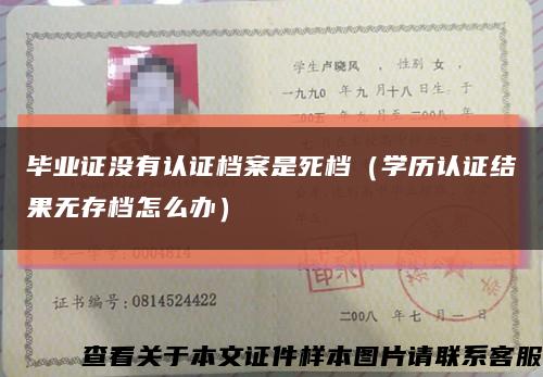 毕业证没有认证档案是死档（学历认证结果无存档怎么办）缩略图