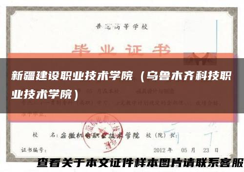 新疆建设职业技术学院（乌鲁木齐科技职业技术学院）缩略图