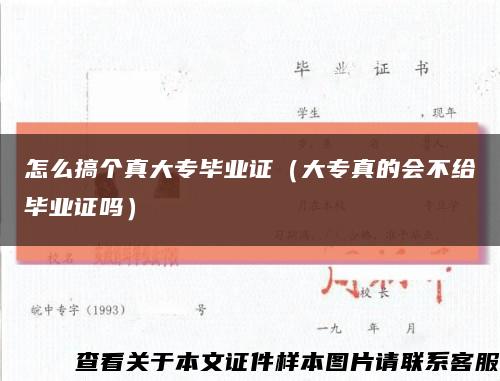 怎么搞个真大专毕业证（大专真的会不给毕业证吗）缩略图