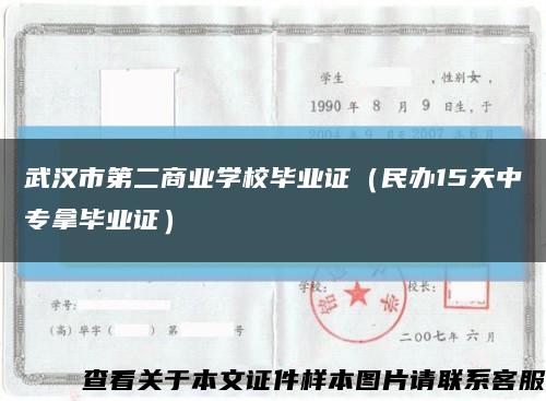 武汉市第二商业学校毕业证（民办15天中专拿毕业证）缩略图