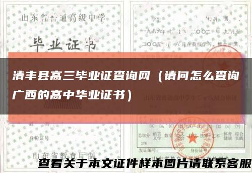清丰县高三毕业证查询网（请问怎么查询广西的高中华业证书）缩略图