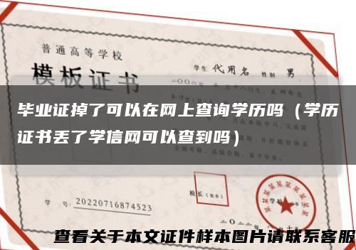 毕业证掉了可以在网上查询学历吗（学历证书丢了学信网可以查到吗）缩略图