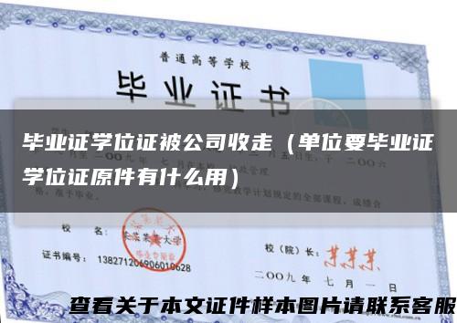毕业证学位证被公司收走（单位要毕业证学位证原件有什么用）缩略图