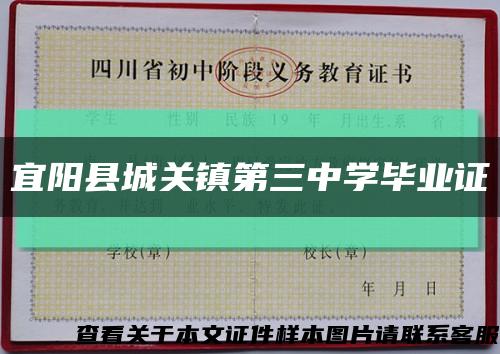 宜阳县城关镇第三中学毕业证缩略图