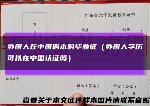 外国人在中国的本科毕业证（外国人学历可以在中国认证吗）缩略图