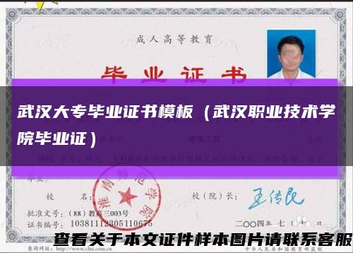 武汉大专毕业证书模板（武汉职业技术学院毕业证）缩略图