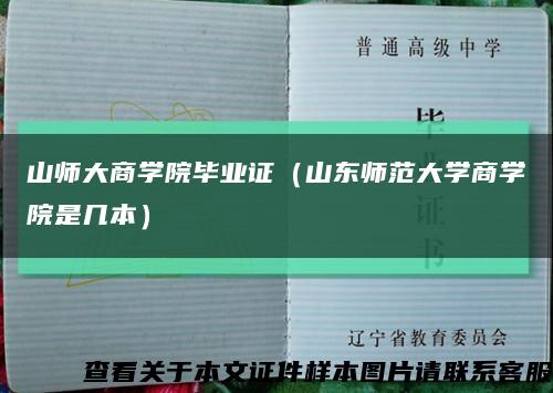 山师大商学院毕业证（山东师范大学商学院是几本）缩略图