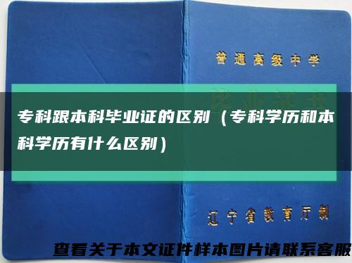 专科跟本科毕业证的区别（专科学历和本科学历有什么区别）缩略图