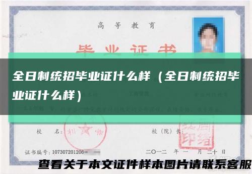 全日制统招毕业证什么样（全日制统招毕业证什么样）缩略图