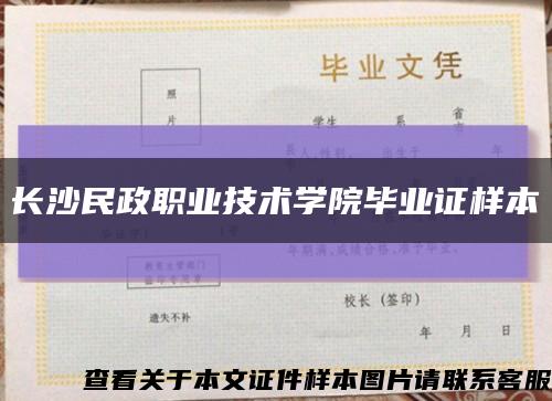 长沙民政职业技术学院毕业证样本缩略图