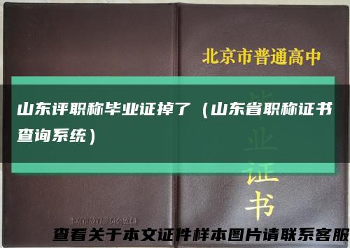 山东评职称毕业证掉了（山东省职称证书查询系统）缩略图