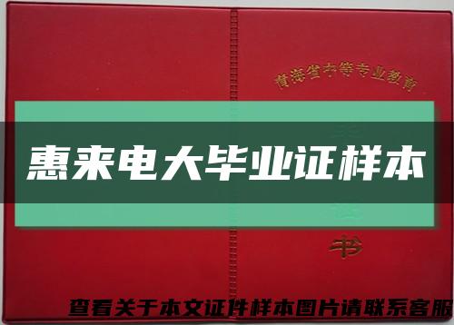 惠来电大毕业证样本缩略图