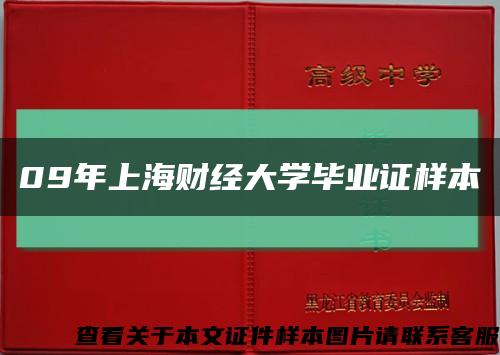 09年上海财经大学毕业证样本缩略图