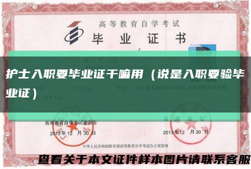 护士入职要毕业证干嘛用（说是入职要验毕业证）缩略图