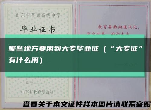 哪些地方要用到大专毕业证（“大专证”有什么用）缩略图