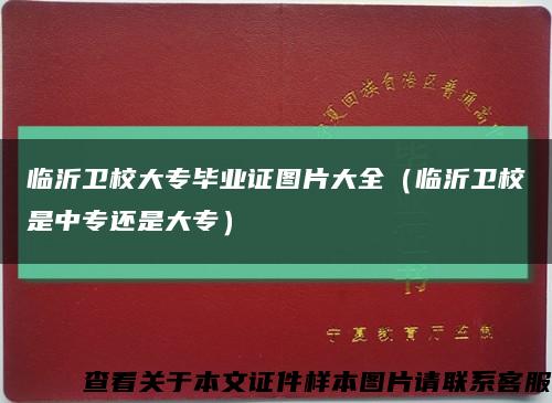 临沂卫校大专毕业证图片大全（临沂卫校是中专还是大专）缩略图