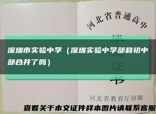 深圳市实验中学（深圳实验中学部和初中部合并了吗）缩略图