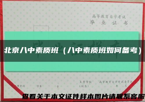 北京八中素质班（八中素质班如何备考）缩略图