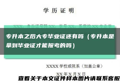 专升本之后大专毕业证还有吗（专升本是拿到毕业证才能报考的吗）缩略图