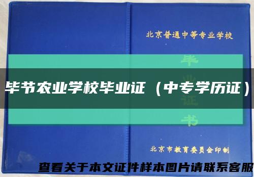 毕节农业学校毕业证（中专学历证）缩略图
