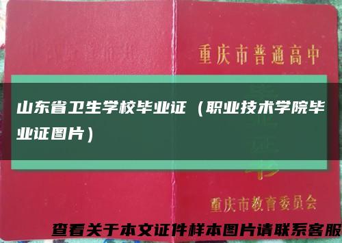 山东省卫生学校毕业证（职业技术学院毕业证图片）缩略图