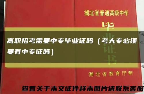 高职招考需要中专毕业证吗（考大专必须要有中专证吗）缩略图