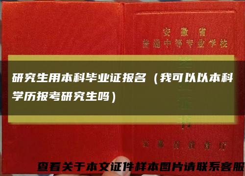 研究生用本科毕业证报名（我可以以本科学历报考研究生吗）缩略图