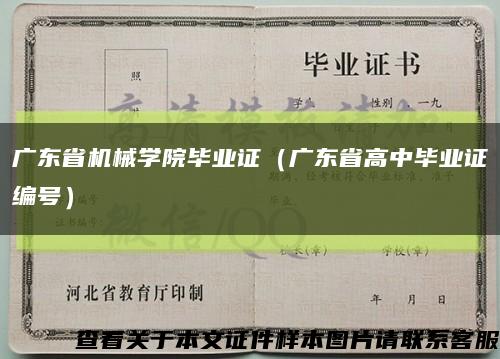 广东省机械学院毕业证（广东省高中毕业证编号）缩略图
