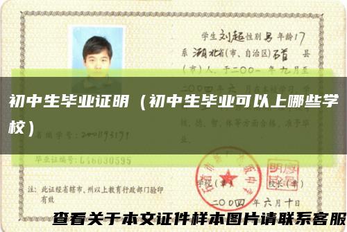 初中生毕业证明（初中生毕业可以上哪些学校）缩略图