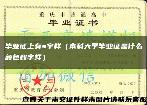 毕业证上有s字样（本科大学毕业证是什么颜色和字样）缩略图