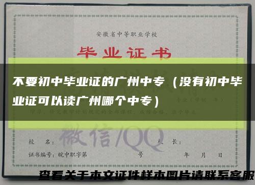不要初中毕业证的广州中专（没有初中毕业证可以读广州哪个中专）缩略图