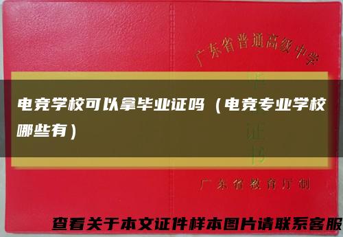 电竞学校可以拿毕业证吗（电竞专业学校哪些有）缩略图