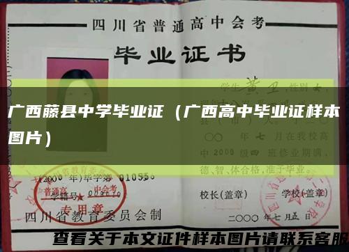 广西藤县中学毕业证（广西高中毕业证样本图片）缩略图
