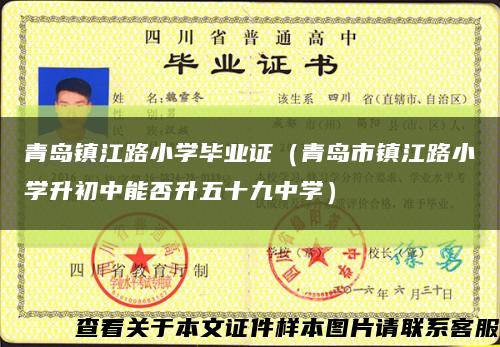 青岛镇江路小学毕业证（青岛市镇江路小学升初中能否升五十九中学）缩略图