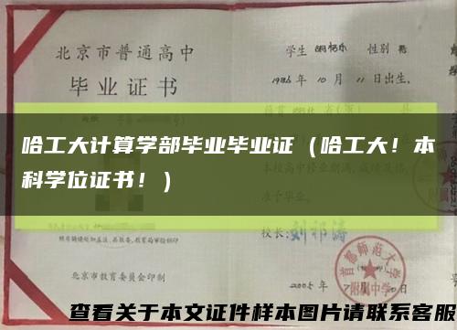 哈工大计算学部毕业毕业证（哈工大！本科学位证书！）缩略图