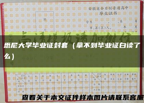 悉尼大学毕业证封套（拿不到毕业证白读了么）缩略图