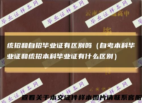 统招和自招毕业证有区别吗（自考本科毕业证和统招本科毕业证有什么区别）缩略图