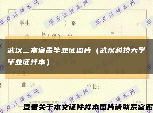 武汉二本宿舍毕业证图片（武汉科技大学毕业证样本）缩略图