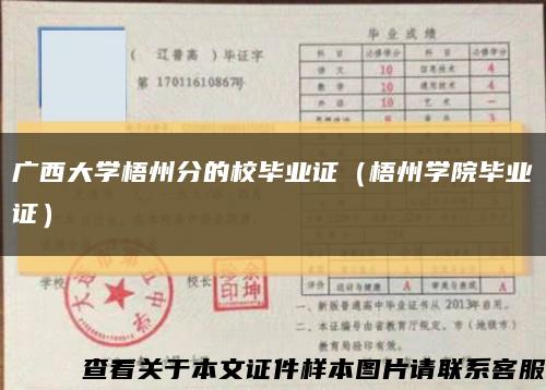 广西大学梧州分的校毕业证（梧州学院毕业证）缩略图