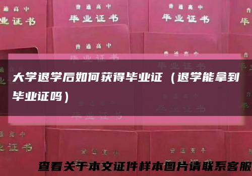 大学退学后如何获得毕业证（退学能拿到毕业证吗）缩略图