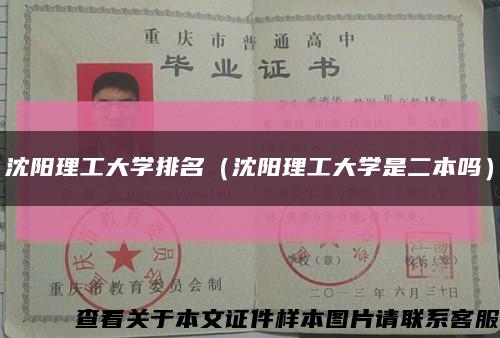 沈阳理工大学排名（沈阳理工大学是二本吗）缩略图
