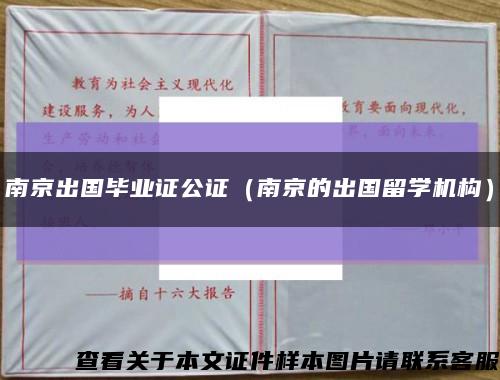 南京出国毕业证公证（南京的出国留学机构）缩略图
