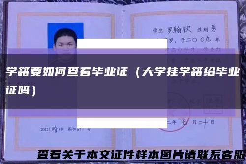 学籍要如何查看毕业证（大学挂学籍给毕业证吗）缩略图