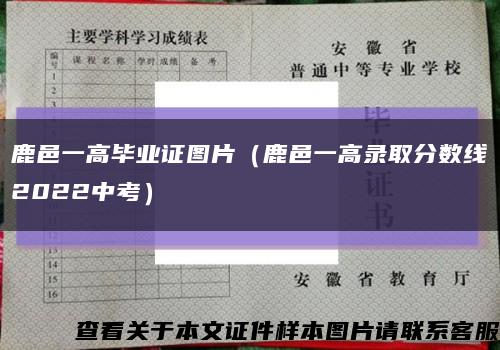 鹿邑一高毕业证图片（鹿邑一高录取分数线2022中考）缩略图