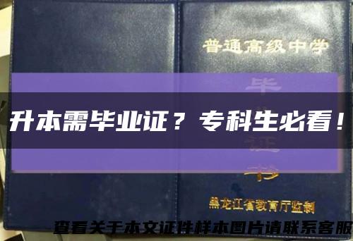 升本需毕业证？专科生必看！缩略图