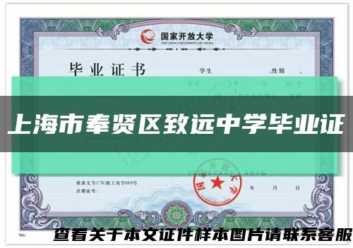 上海市奉贤区致远中学毕业证缩略图