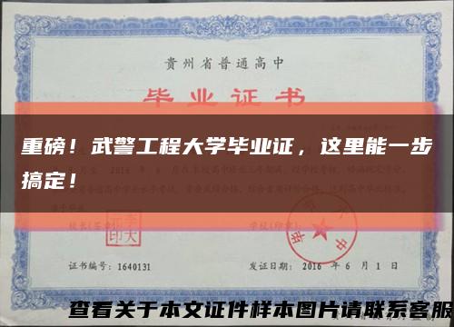 重磅！武警工程大学毕业证，这里能一步搞定！缩略图